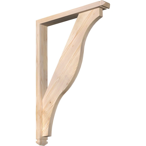 Ekena Millwork Funston Arts and Crafts Smooth Bracket w/ Offset Brace, Douglas Fir, 3 1/2"W x 26"D x 38"H BKT0402X26X38FST03SDF - main